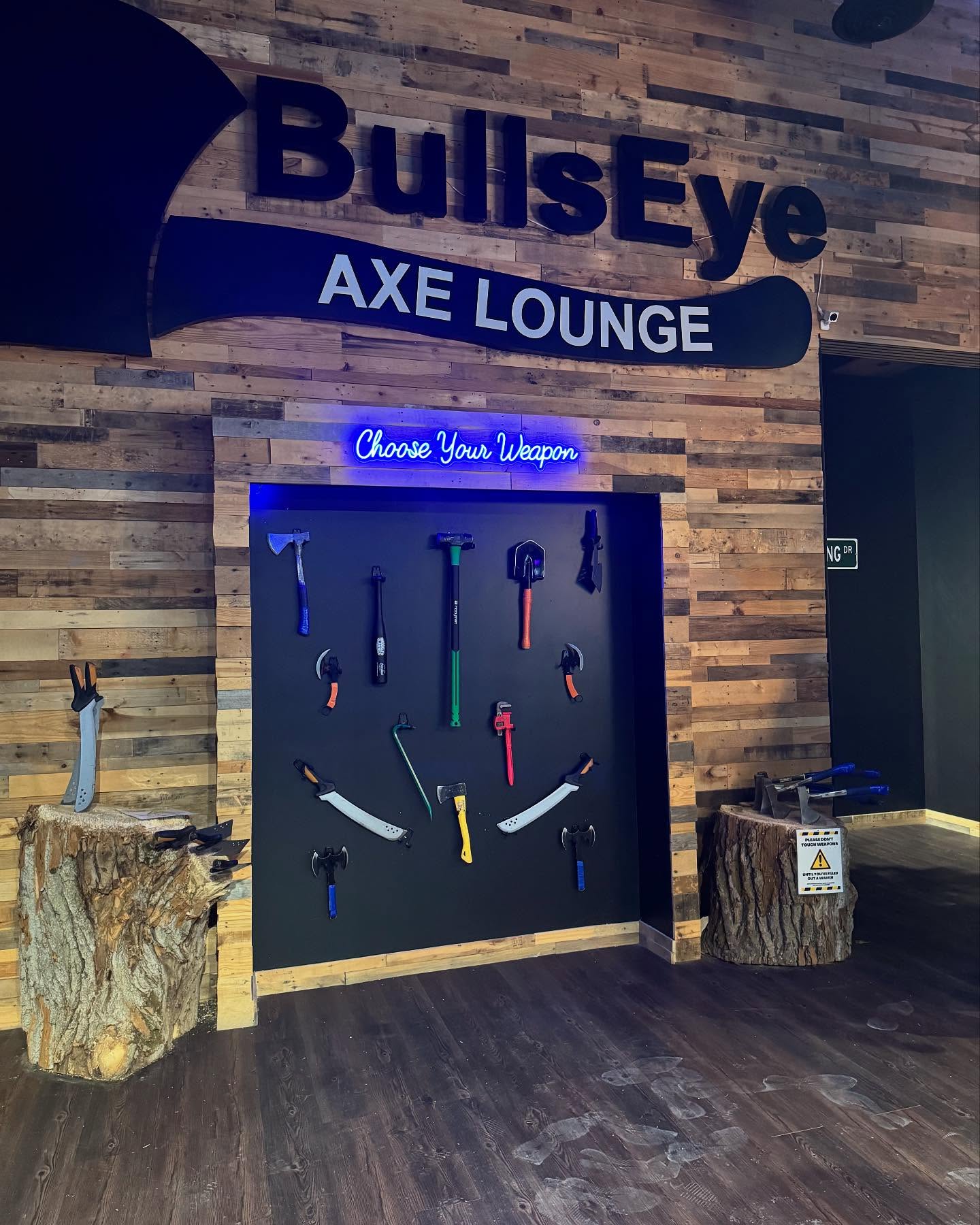 Bullseye axe selection wall
