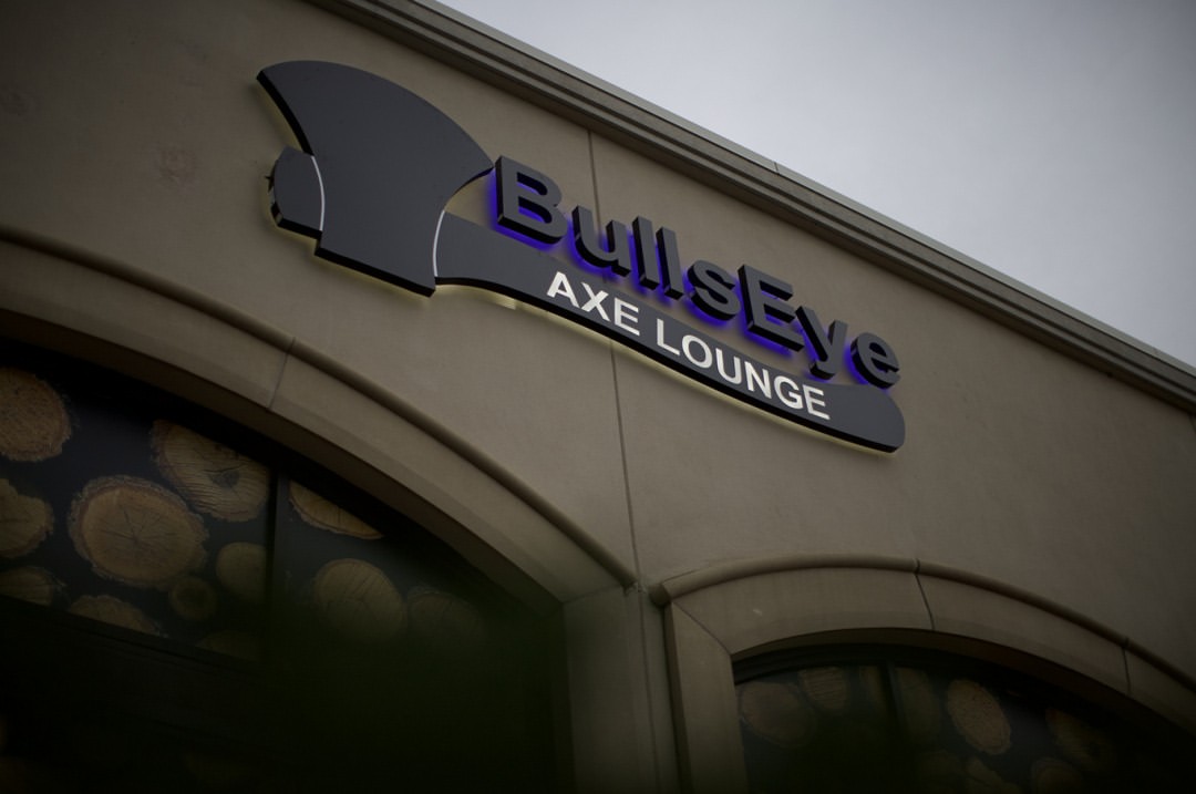 Bullseye Axe Lounge exterior signage